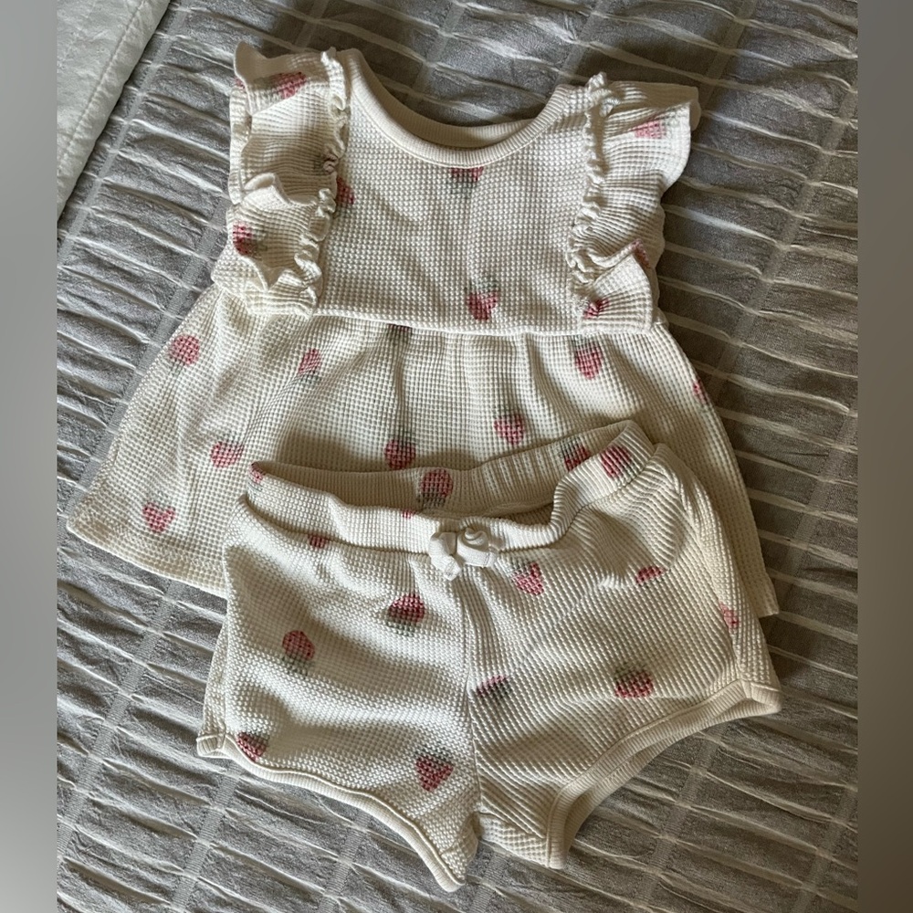 Carters Strawberry waffle outfit